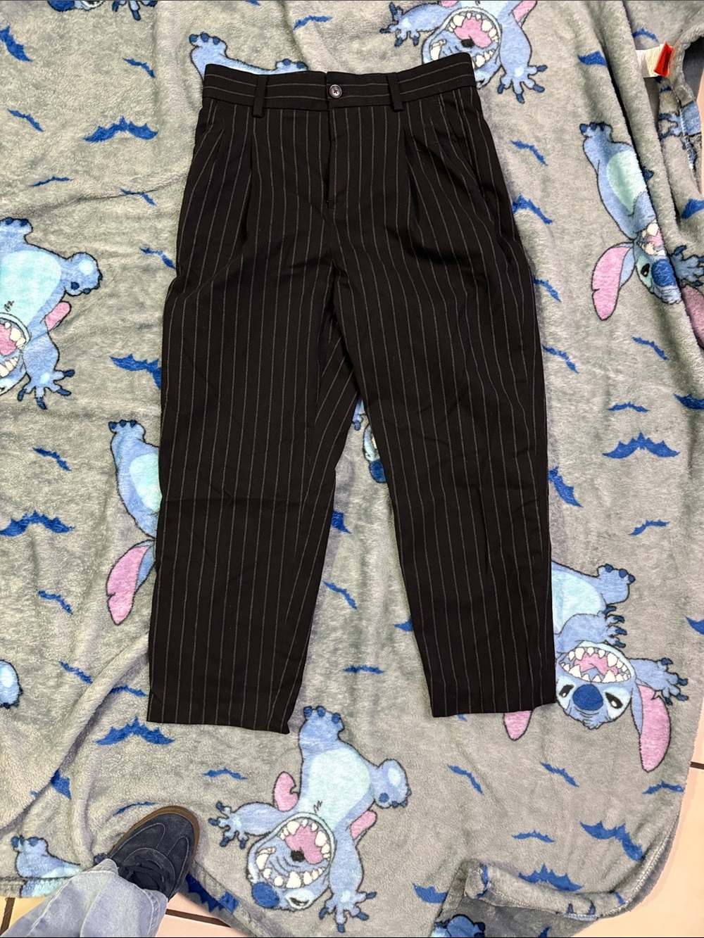 Banana Republic Black Pinstripe Tapered Dress Pants